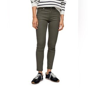 MNG Coated Isa Cropped Skinny Jeans Olive Size 4